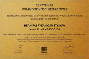 THE CERTIFICATE OF BUSINESS CREDIBILITY 